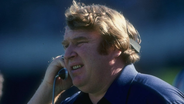 Oakland Raiders head coach John Madden looks on during a game in 1977. (Getty Images)