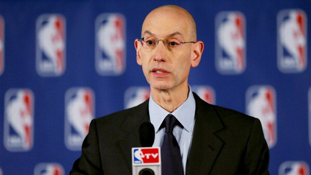 NBA Commissioner Adam Silver holds a press conference to discuss Los Angeles Clippers owner Donald Sterling at the Hilton Hotel on April 29, 2014 in New York City. Silver announced that Sterling will be banned from the NBA for life and will be fined $2.5 million for racist comments released in audio recordings. (Photo by Elsa/Getty Images)