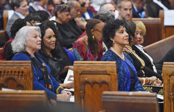  (L-R) Actors Tyne Daly, Lynn Whitfield, Phylicia Rashad and Kim Fields attend the Ruby Dee Memorial Service at Assembly Hall of the Riverside Church on September 20, 2014 in New York City.  (Photo by Mike Coppola/Getty Images)
