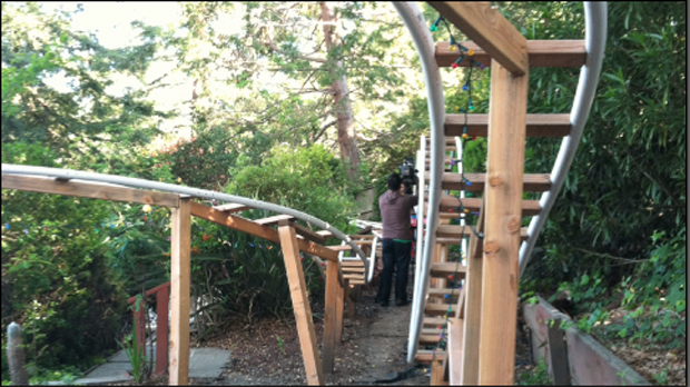 Orinda Dad Builds Roller Coaster In Backyard For His Children Cbs San Francisco