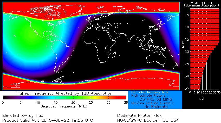 Radio blackout graphic from NOAA, June 22nd, 2015