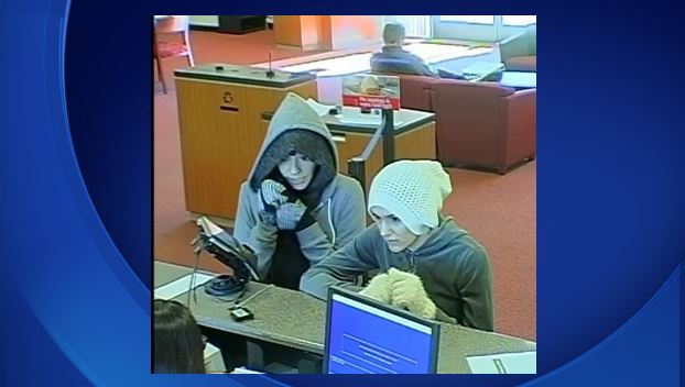 Two of the three suspects alleged robbing a Dublin bank. (Dublin Police)