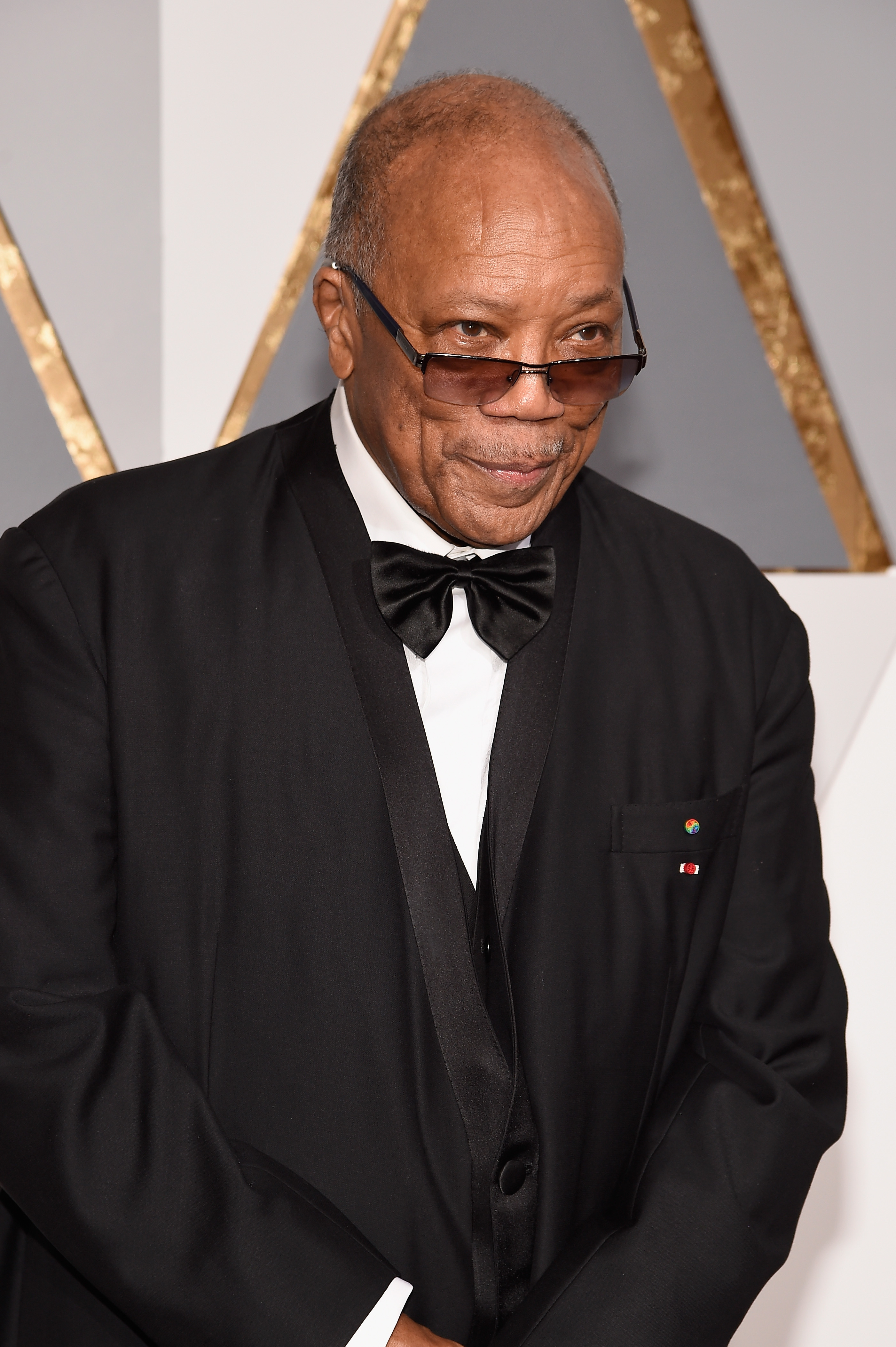 Record producer Quincy Jones attends the 88th Annual Academy Awards.(Photo by Kevork Djansezian/Getty Images)