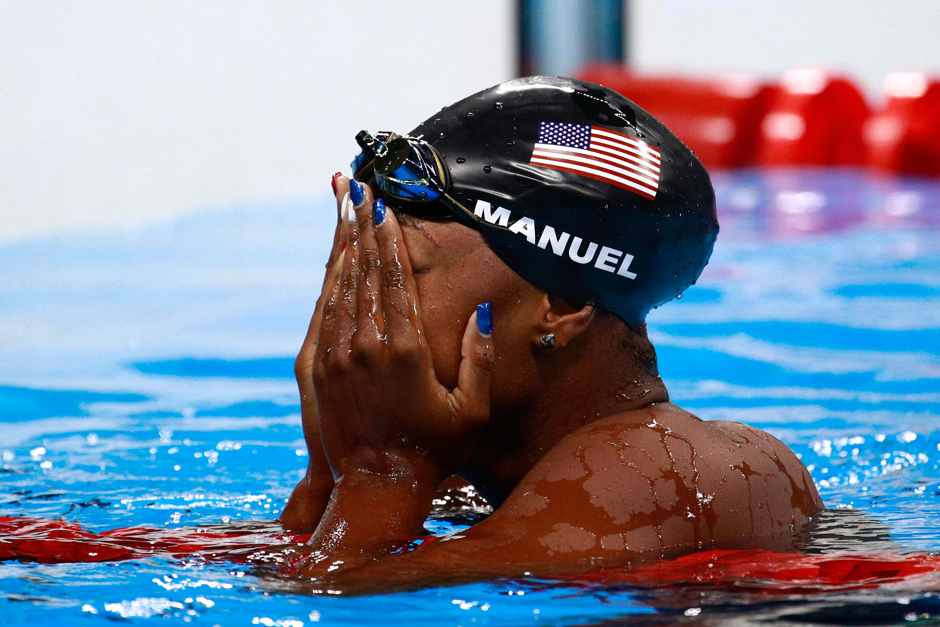 Olympic swimmer Simone Manuel of the United States.  (Photo by Adam Pretty/Getty Images)