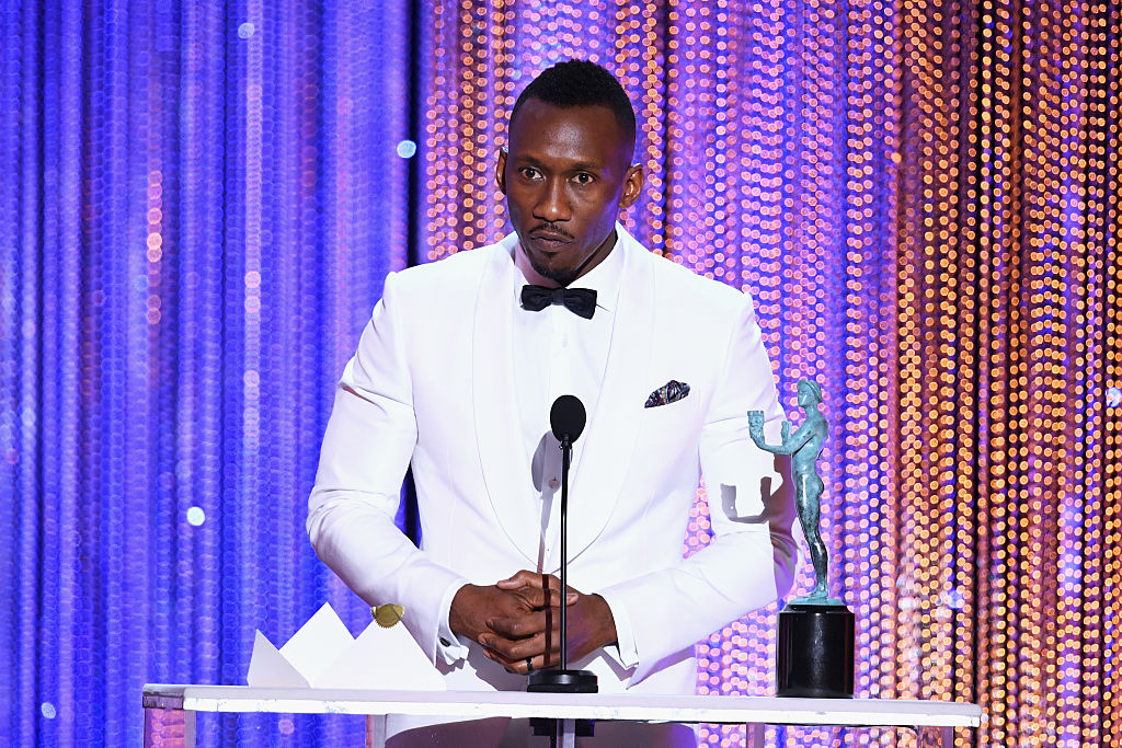 LOS ANGELES, CA - JANUARY 29:  Actor Mahershala Ali accepts Outstanding Performance by a Male Actor in a Supporting Role for 'Moonlight' onstage during The 23rd Annual Screen Actors Guild Awards at The Shrine Auditorium on January 29, 2017 in Los Angeles, California. 26592_014  (Photo by Kevin Winter/Getty Images )