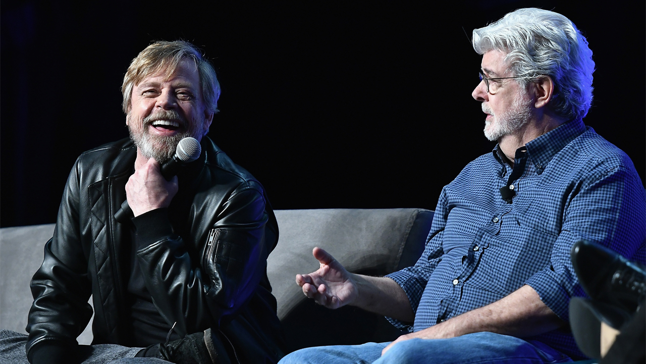 ORLANDO, FL - APRIL 13:  Mark Hamill and George Lucas attend the Star Wars Celebration Day 1 on April 13, 2017 in Orlando, Florida.  (Photo by Gustavo Caballero/Getty Images)