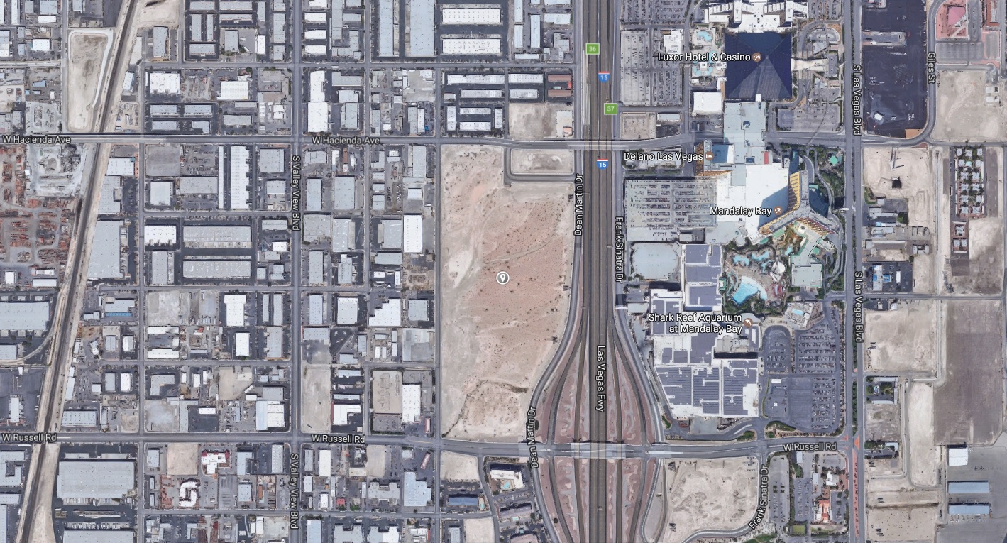 Land in Las Vegas the Oakland Raiders reportedly purchased, presumably for a new stadium. (Google Maps)