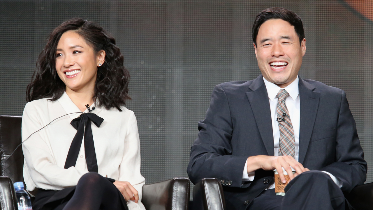 PASADENA, CA - JANUARY 14: Actors Constance Wu (L) and Randall Park speak onstage during the 'Fresh Off the Boat' panel at the Disney/ABC Television Group portion of the 2015 Winter Television Critics Association press tour at the Langham Hotel on January 14, 2015 in Pasadena, California. (Photo by Frederick M. Brown/Getty Images)