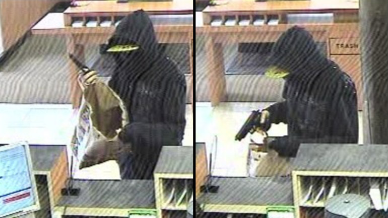 Surveillance photos of masked man suspected at the Chase Bank on 2700 Yulupa Avenue in Santa Rosa, September 13, 2017. (Santa Rosa Police Department)