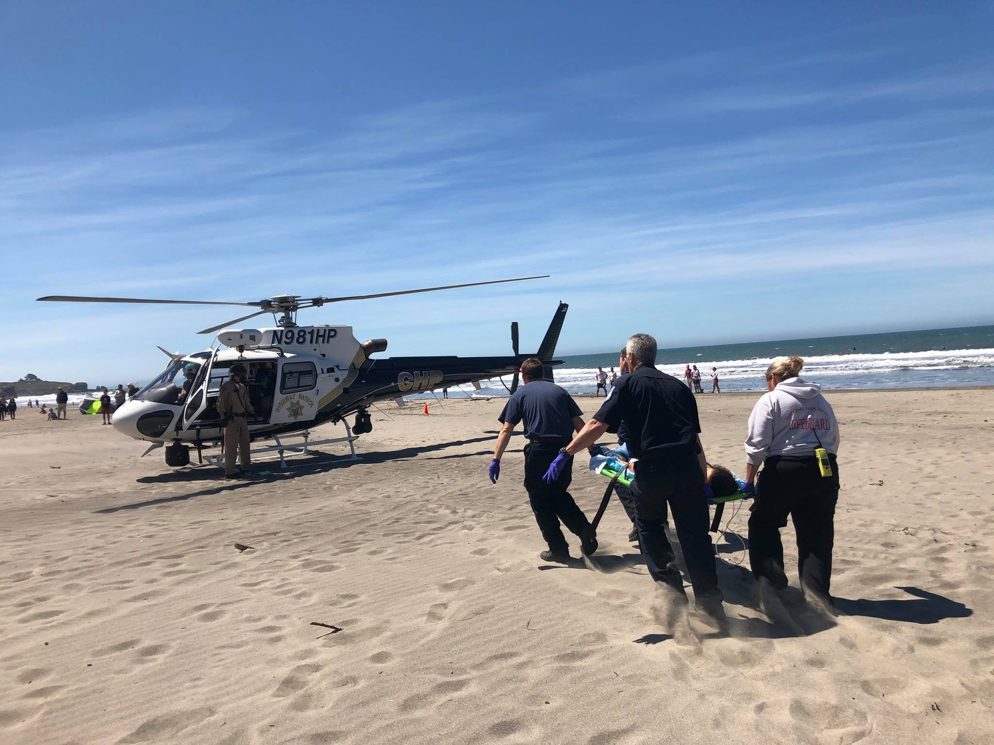 Crews rescue a 16-year-old girl during the Dipsea race in Marin County on June 10, 2018. (CHP Golden Gate Air Operations / Facebook)