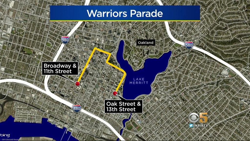 Warriors Parade Route Map