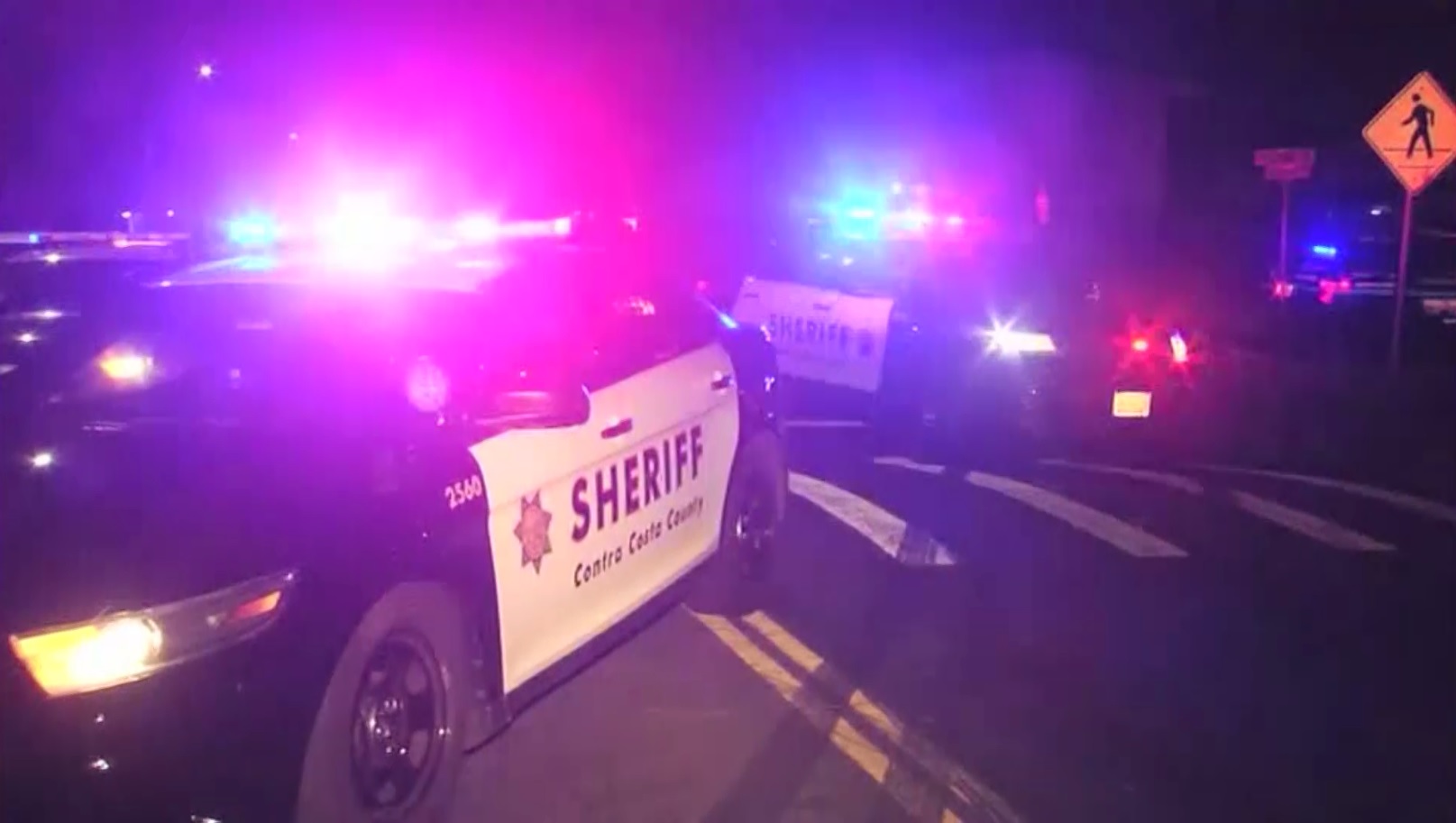 Authorities on the scene after a Hercules police officer shot at a suspect following a traffic stop on July 30, 2019. (CBS)