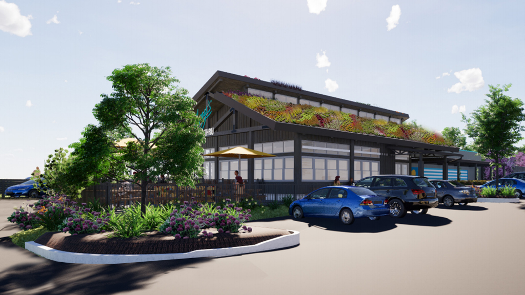 Artist's rendering of proposed Amy's vegetarian drive-thru restaurant. (City of Walnut Creek)