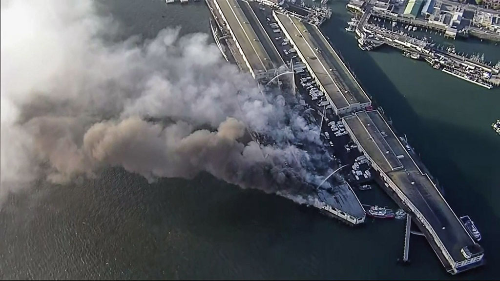 Pier 45 Fire at Fisherman's Wharf