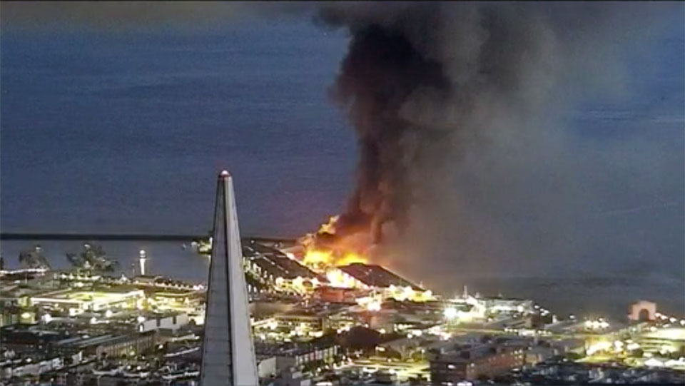 VIDEO: Massive 4-Alarm Warehouse Fire Erupts at San Francisco's Fisherman's Wharf