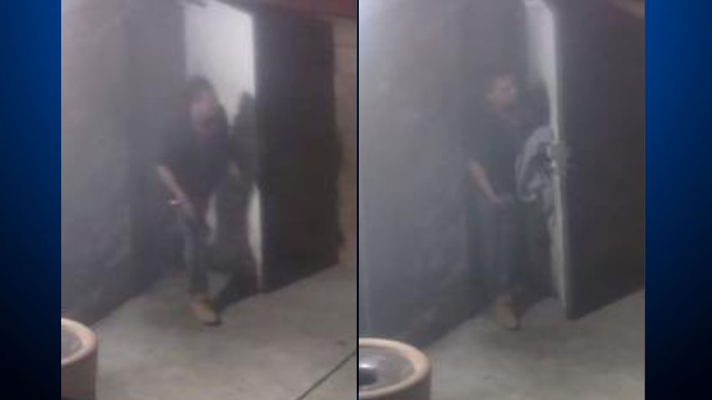 Person seen exiting a public restroom before a drive-by shooting at Gavilan Park in Morgan Hill on January 5, 2021. (Morgan Hill Police Department)