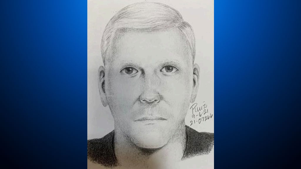 Sketch of man suspected in knife attack in Santa Cruz on September 5, 2021. (Santa Cruz County Sheriff's Office)