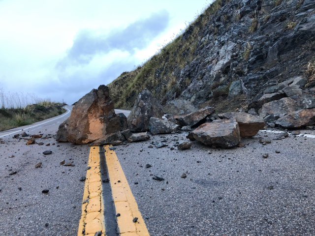Highway 1 Closed Until Further Notice Because of Rockslides Near Big Sur