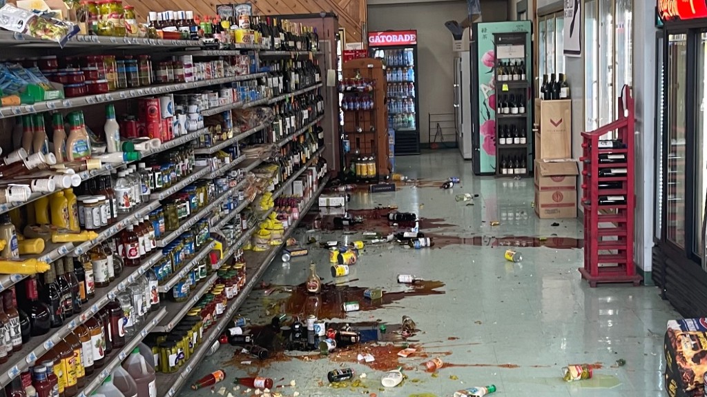 Damage inside the Valley Grocery in Ferndale following an earthquake that struck off the Humboldt County coast on December 20, 2021. (Valley Grocery)